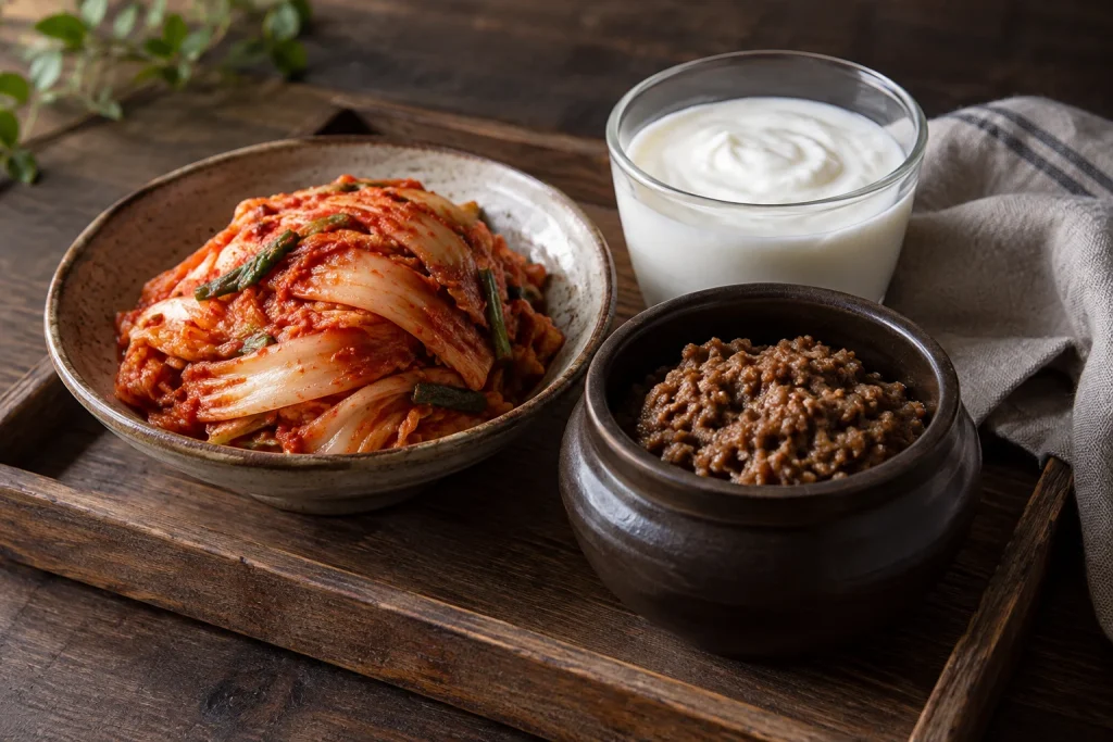 김치와 된장, 요구르트 등 여러 발효식품